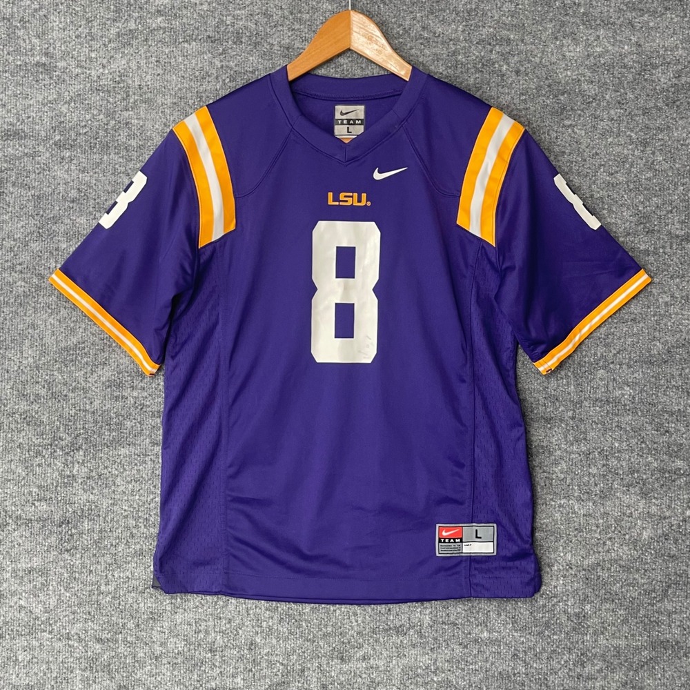 Nike Team LSU Tigers Purple Football Jersey Number 8 Womens Large 6152